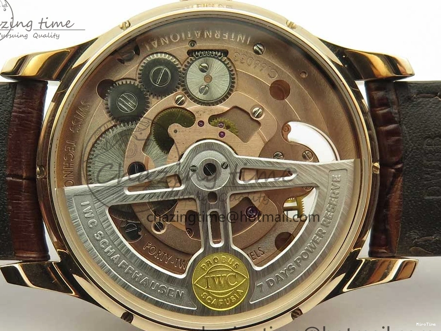 MIROTIME 0217 Portuguese Tourbillon IW5046 RG ZF Best Edition White Dial on Brown Leather Strap UrbanStyle 7144
